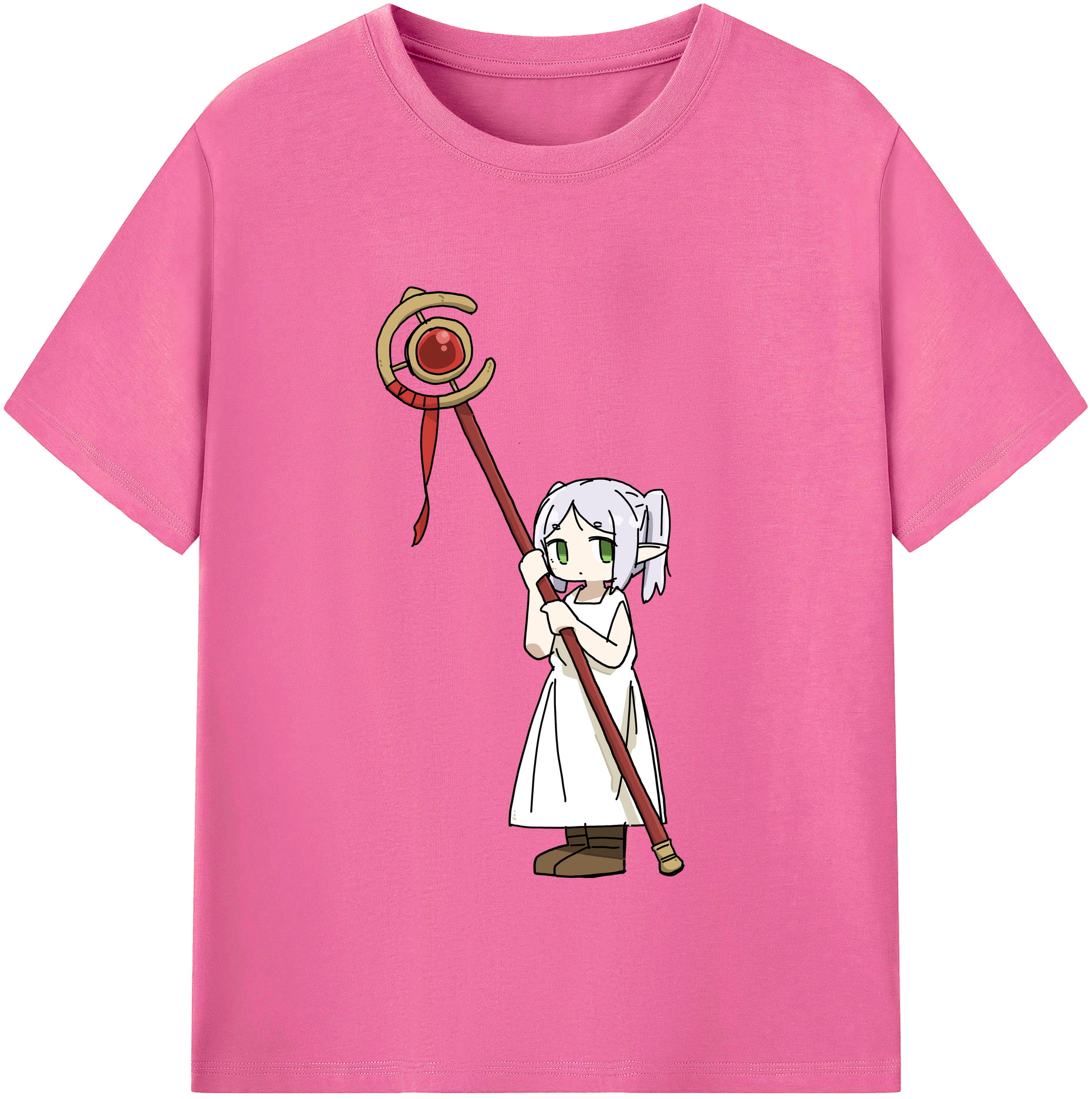 （画像用） 葬送のフリーレン Frieren レディースカジュアルプリントTシャツ（綿100％）